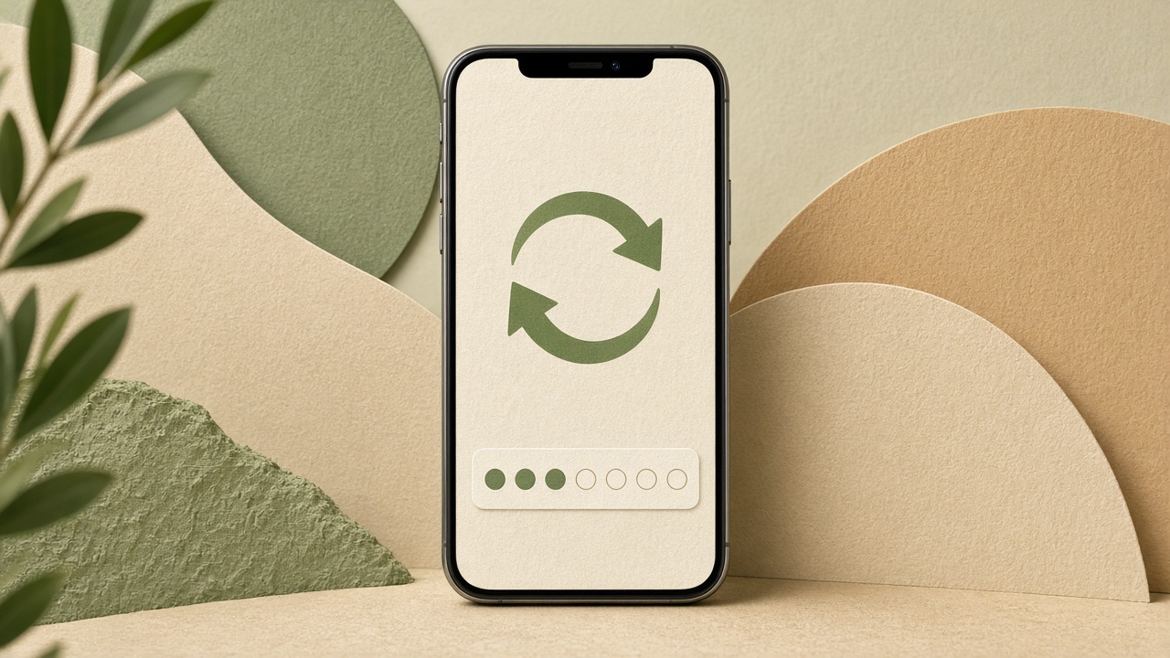 Celular com ícone de transferência e calendário de parcelas, ilustração editorial