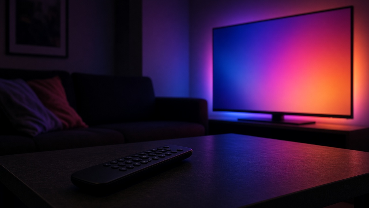 Controle remoto e telas de apps de streaming